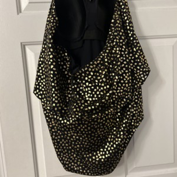 Black Gold Blouson One Piece Halter Swimsuit Plus Size 24 - Picture 6 of 6